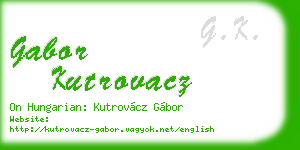 gabor kutrovacz business card