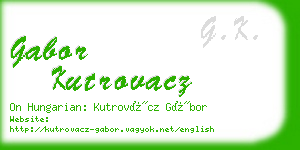 gabor kutrovacz business card